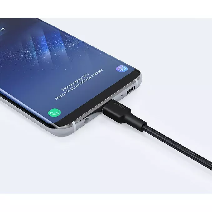 AUKEY CB-CA3 OEM nylonowy kabel Quick Charge USB C-USB A 3.1 | FCP | AFC | 3m | 5Gbps | 3A | 60W PD | 20V