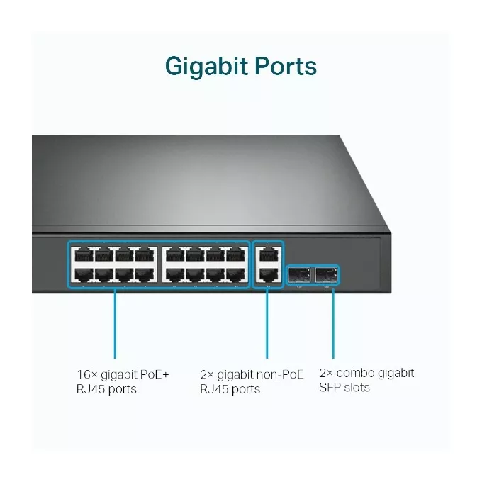 TP-LINK Switch SG1218MP 16xGE PoE+ 2xGE 2xSFP