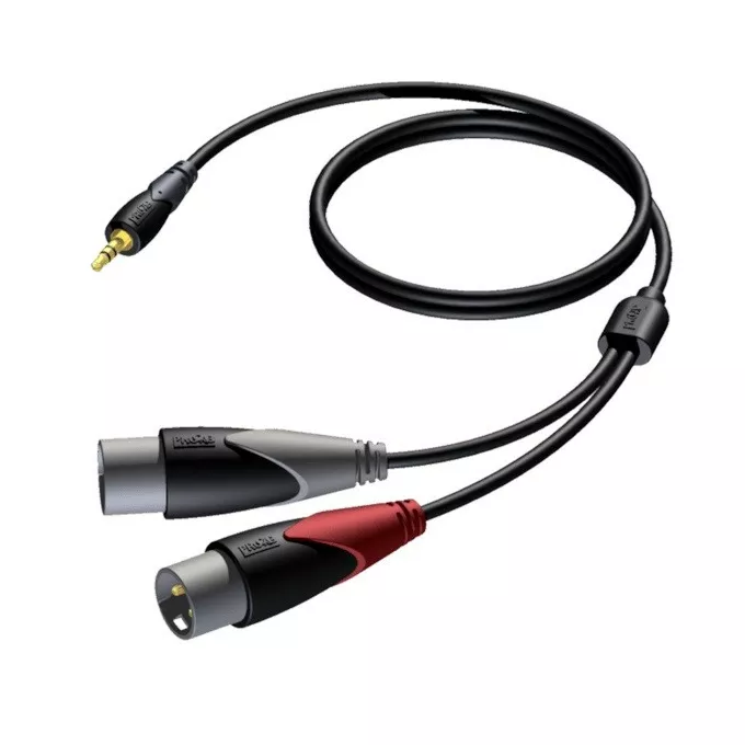 PROCAB Kabel 3,5mm Jack Męski Stereo - 2x XLR Męski 3 M