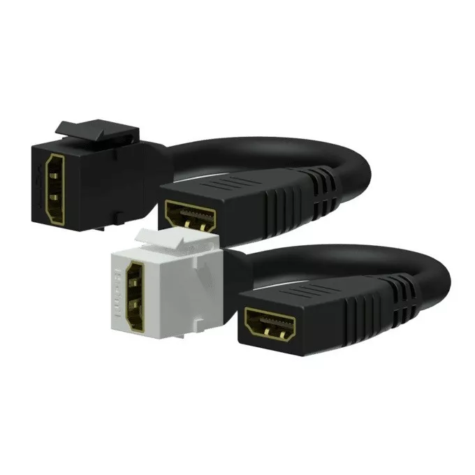 PROCAB Adapter Keystone Żeńskie HDMI A - Żeńskie HDMI A Moduł na kablu Biały