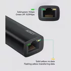 AUKEY Karta sieciowa CB-A30 aluminiowa USB-C Gigabit 10/100/1000 Mbps RJ45 | 1 Gb/s | USB 3.0 Typ C | diody LED