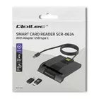Qoltec Inteligentny czytnik chipowych kart ID SCR-0634 | USB typu C
