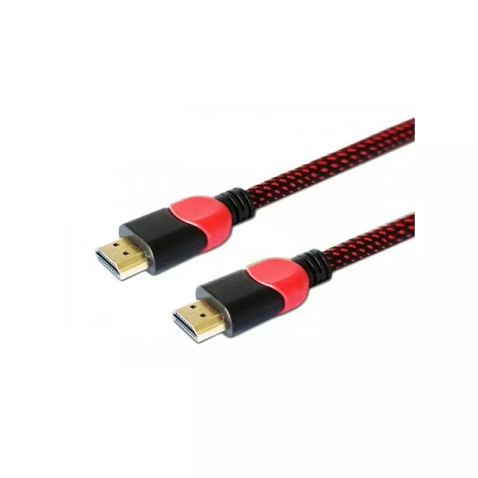 Savio Kabel HDMI 2.0 dedykowany do PC czerwono-czarny 3 m, GCL-04