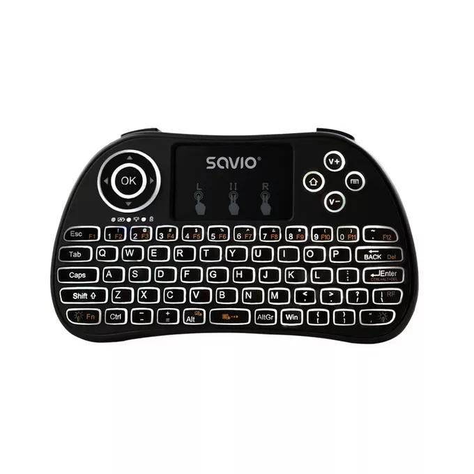 Savio Podświetlana klawiatura bezprzewodowa TV Box, Smart TV, konsole, PC, KW-02