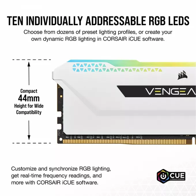 Corsair Pamięć DDR4 Vengeance RGB PRO SL 16GB/3200(2*8GB) biały