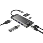 Natec Stacja dokująca Multiport Fowler Plus USB-C PD, 3x USB 3.0, HDMI 4K, RJ45, SD, micro SD
