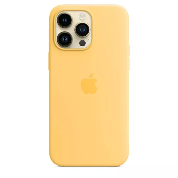 Apple Etui silikonowe z MagSafe do iPhone 14 Pro Max - bladożółte