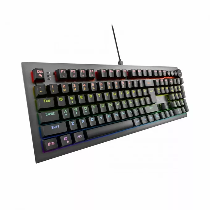 NOXO Conqueror mechaniczna klawiatura dla graczy BLUE Switch (niebieskie przełączniki), RAINBOW LED