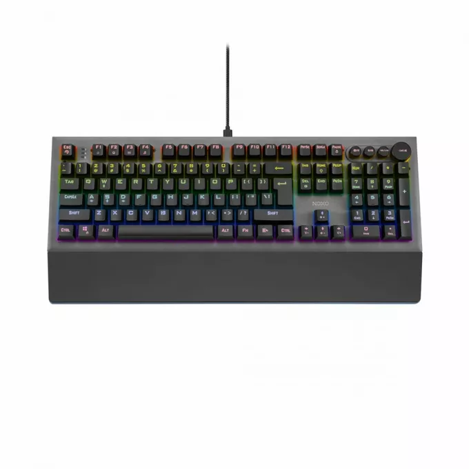 NOXO Conqueror mechaniczna klawiatura dla graczy BLUE Switch (niebieskie przełączniki), RAINBOW LED