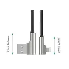AUKEY CB-AL01 Black OEM nylonowy kabel USB - Lightning | 2m | wtyki 90 stopni | certyfikat MFi
