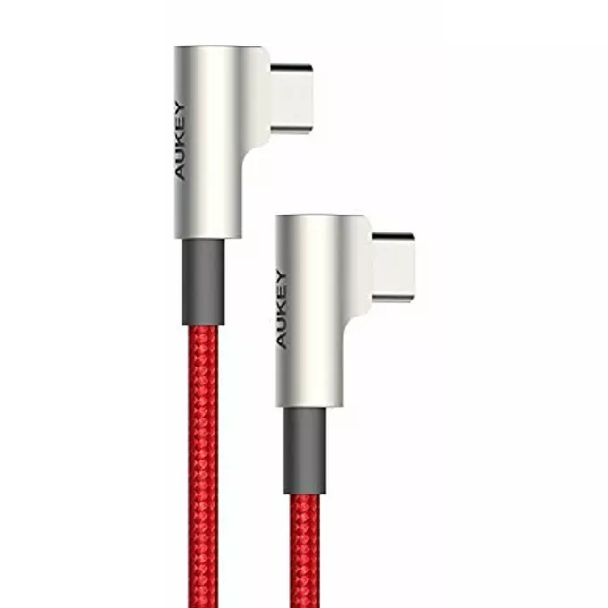 AUKEY CB-CMD37 Red OEM nylonowy kabel USB C - USB C | 1m | 3A | 60W PD | 20V