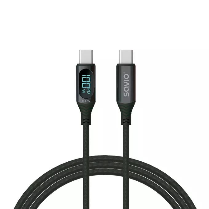 Savio Kabel USB z wyświetlaczem, 100W, CL-174