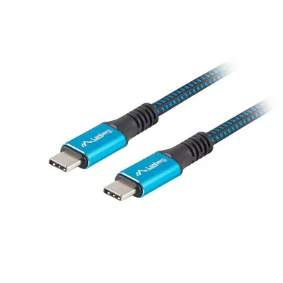 Lanberg Kabel USB-C M/M USB4 1.2m 100W 8K 60HZ czarno-niebieski