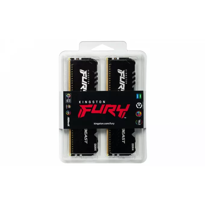 Kingston Pamięć DDR4 FURY Beast RGB 32GB(2*16GB)/3200 CL16 1Gx8
