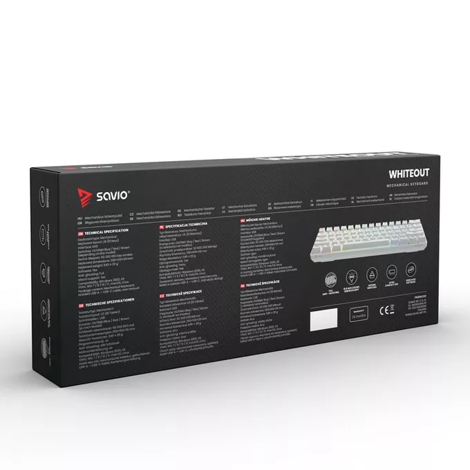 Savio Klawiatura mechaniczna Whiteout Blue Outemu