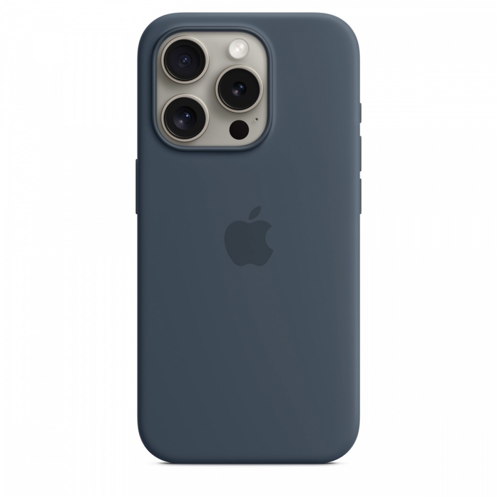Apple Etui silikonowe z MagSafe do iPhonea 15 Pro - sztormowy błękit
