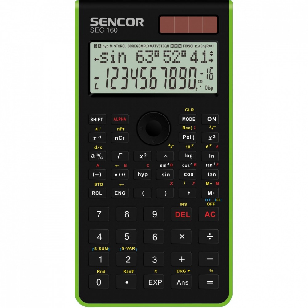 Sencor Kalkulator szkolno - naukowy SEC 160 GN 12+10 cyfrowy wys. LCD