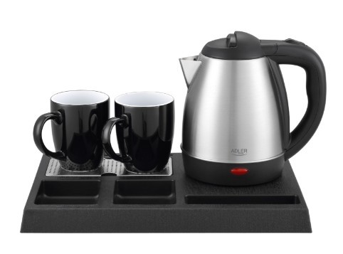 Adler Czajnik Hotelowy 1.2L Inox, Tacka Powitalna AD 1354-image