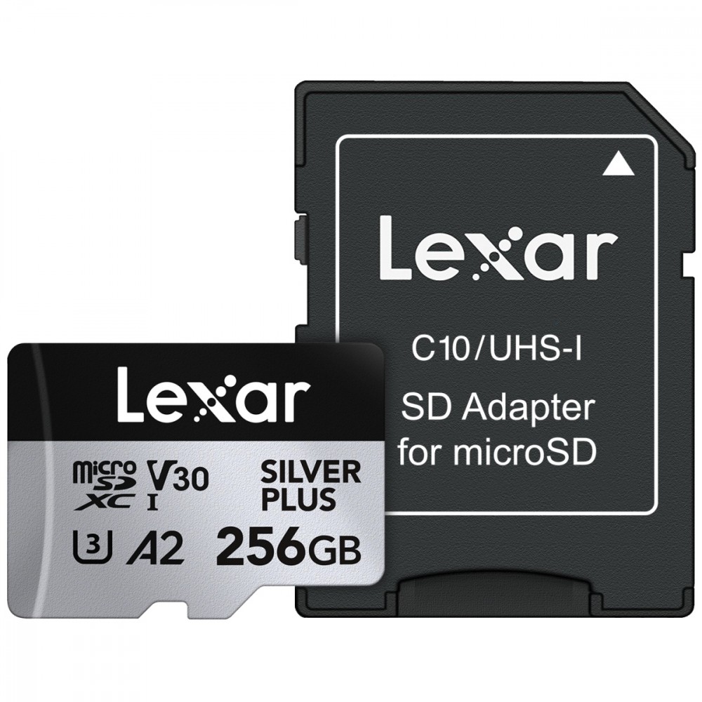 Lexar Karta pamięci microSD 256GB C10 A2 U3 V30 205/150MB/s Silver Plus