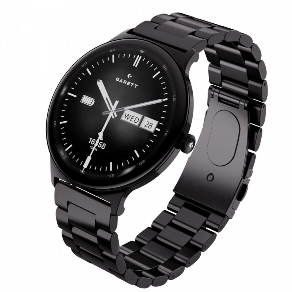 Garett Electronics Smartwatch Quantum czarny stalowy