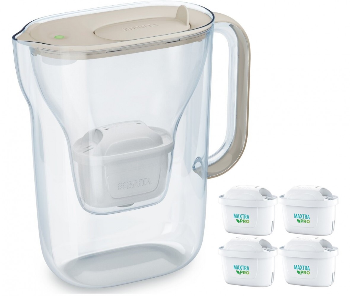 Brita Dzbanek filtrujący Style Essential 2.4l + 4 wkłady, piaskowy