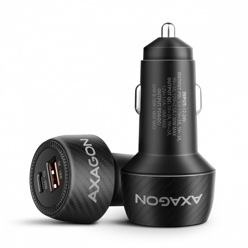 AXAGON PWC-PQ48 Ładowarka samochodowa 48W z 2 portami, PD3.0, QC4+
