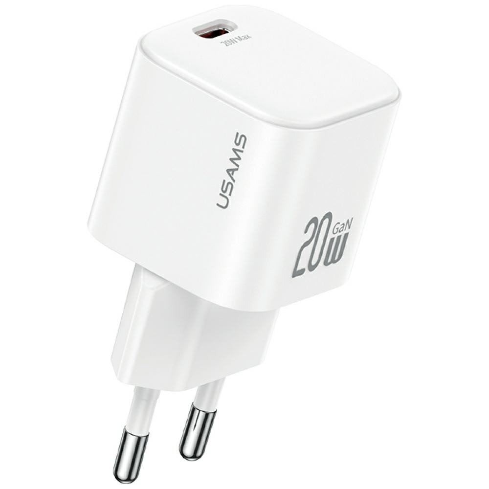 USAMS Ładowarka sieciowa JO Series CC260 20W USB-C + kabel USB-C/Lightning 1m biała