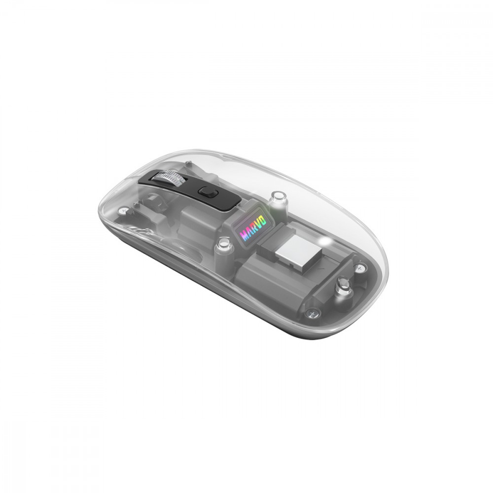 MARVO Mysz biurowa PRISM 20W bezprzewodowa transparentna