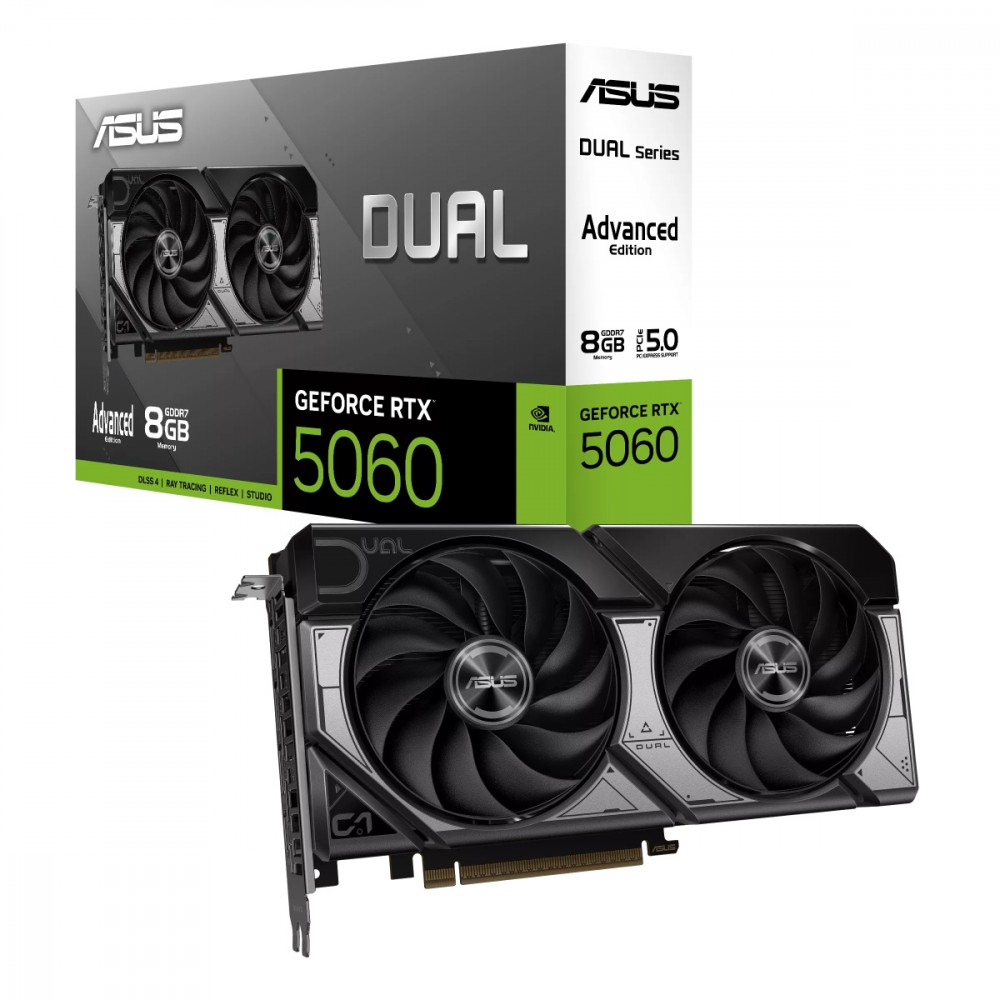 Asus Karta graficzna Dual GeForce RTX 5060 8GB GDDR7 OC Edition Advanced