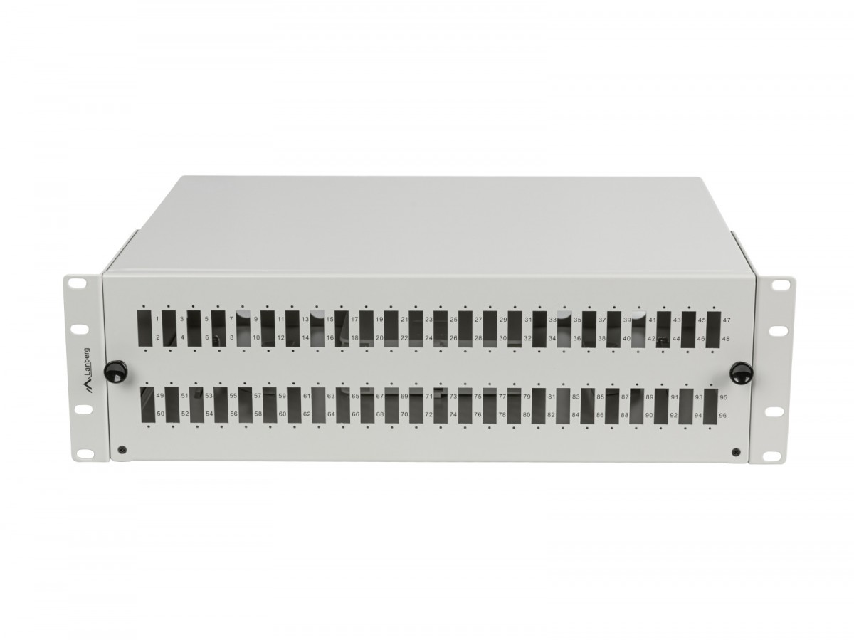 Lanberg Przełącznica światłowodowa 48XSC Duplex / 48XLC Quad Rack 19 cali 3U szara + akcesoria