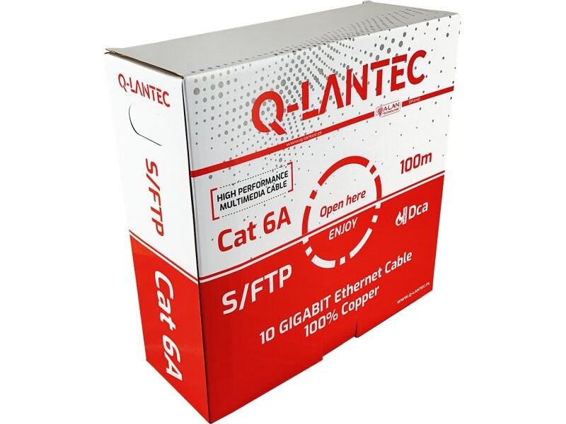 Q-LANTEC Kabel teleinformatyczny S/FTP kat.6A, LSOH, Dca 100m