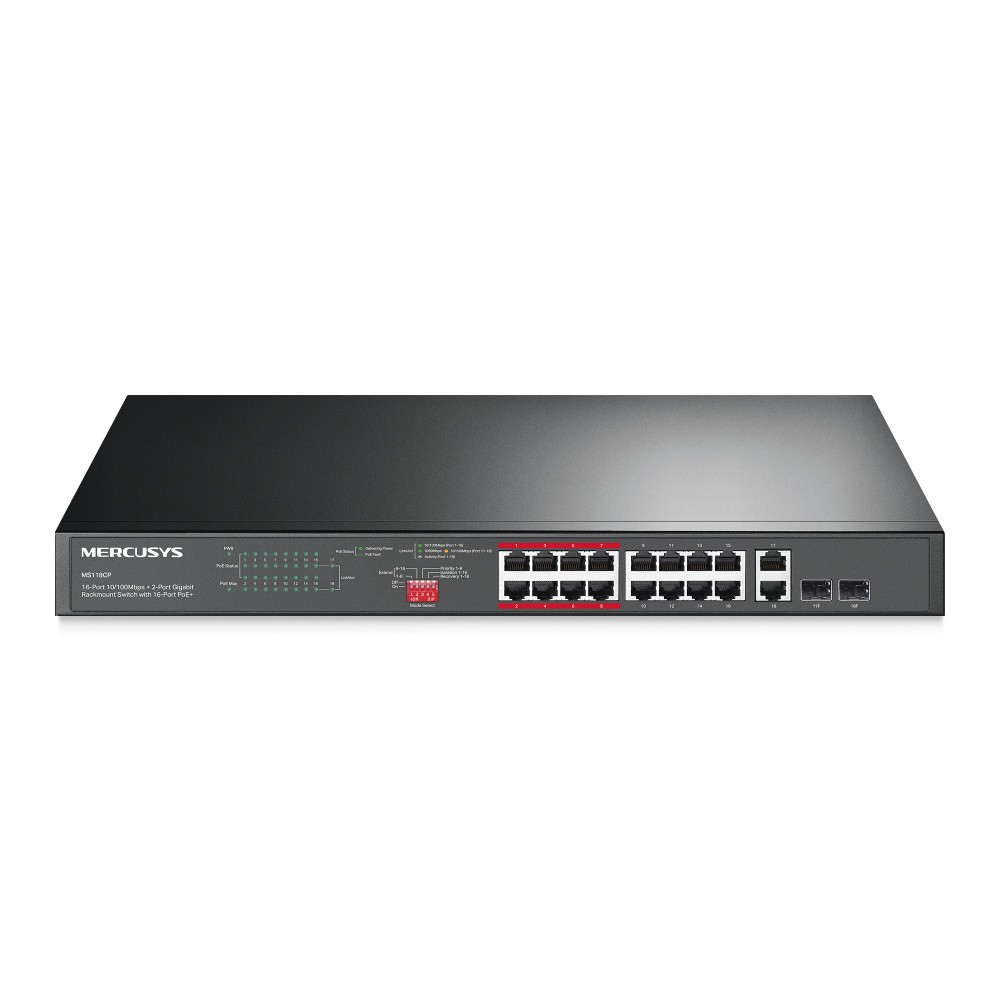 TP-LINK Przełącznik MS118CP 16-Port 10/100M + 2-Port G Rack Sw16PoE
