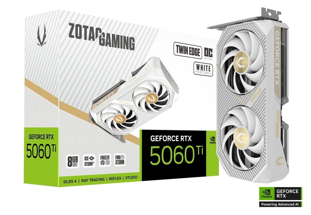 ZOTAC Karta graficzna RTX 5060 Ti 8GB TWIN EDGE OC WHITE ED GDDR7 3DP/HDMI