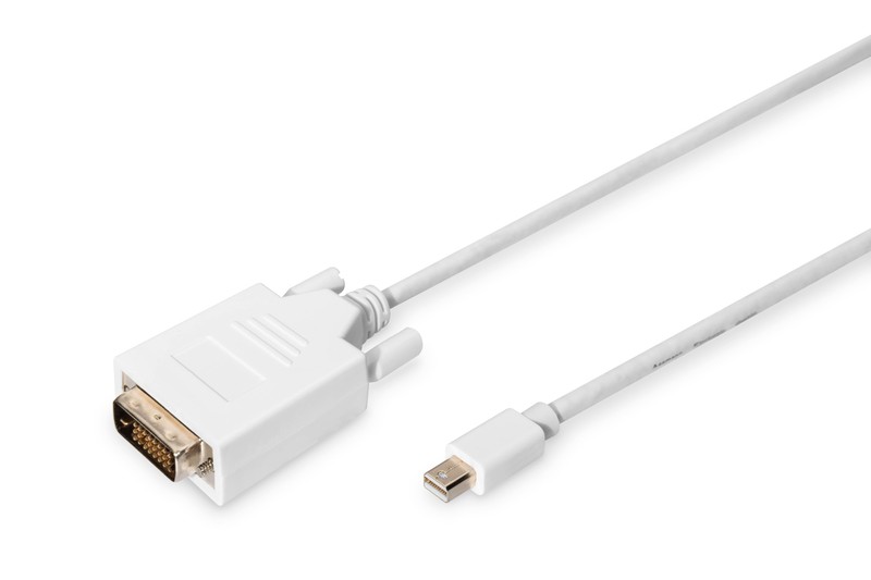 Digitus Kabel adapter Displayport 1080p 60Hz FHD Typ miniDP/DVI-D (24+1) M/M biały 2m