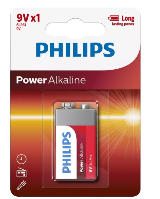 Philips Bateria Power Alkaline 9V 1szt. blister (LR61)
