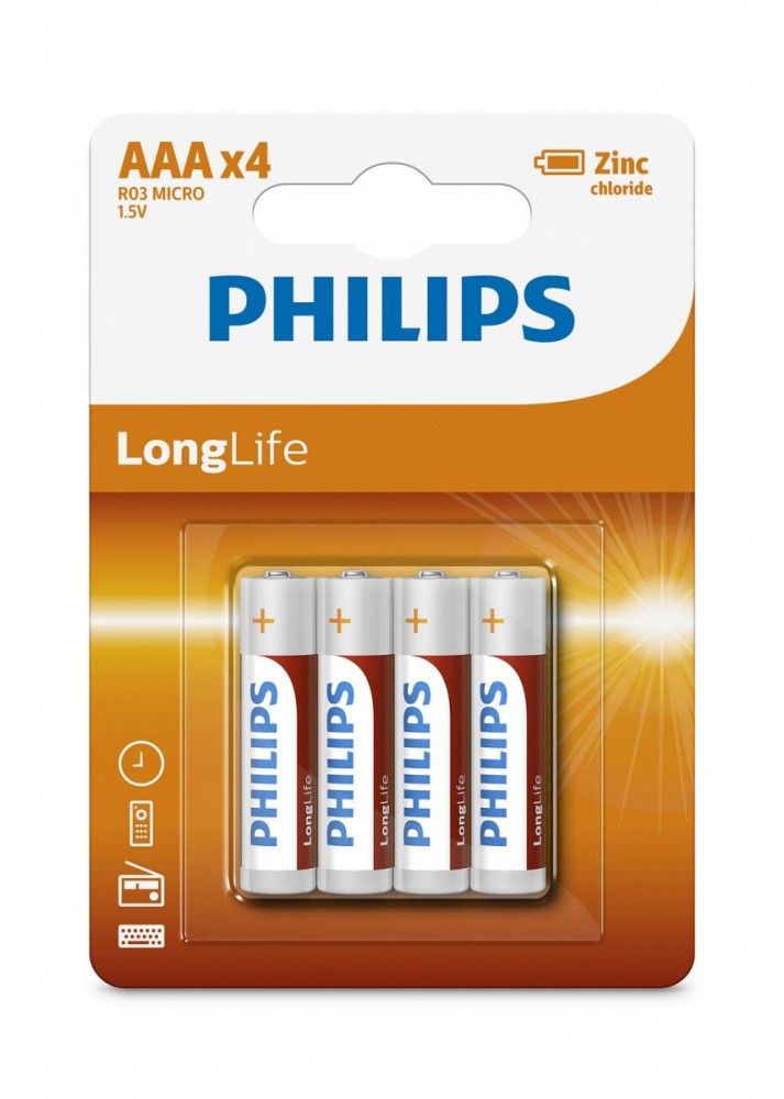 Philips Bateria R03 AAA LONGLIF E (4 SZT BLISTER)