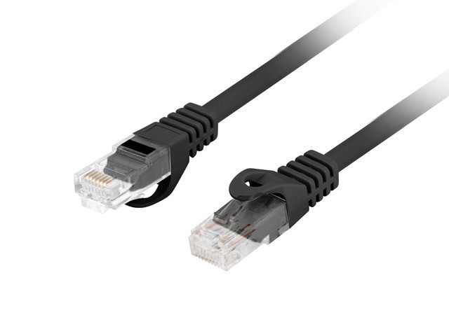 Lanberg Patchcord kat.6 UTP LSZH CU 1m czarny fluke passed-Zdjęcie-0