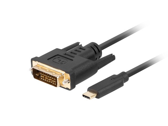 Lanberg Kabel USB-C(M)->DVI-D(24+1)(M) 1M czarny